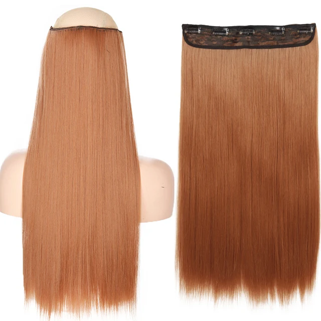 MERISIHAIR 32inch Synthetic Hair Extensions One piece 5 Clips Long Straight High Temperature Fiber Black Brown Hairpiece 1012-30