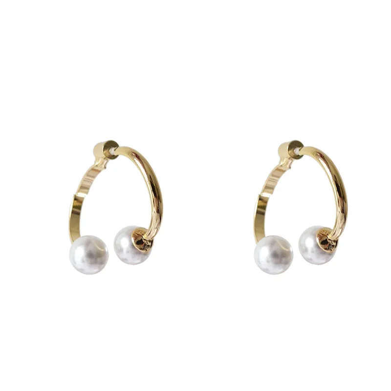 

UXN253 South Korea's Simple Baitao Earrings with Female Character and Pearl Earrings