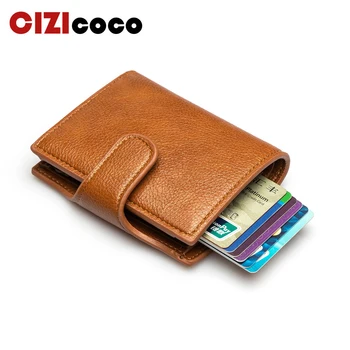 

Cizicoco 2020 Card Holder Protector PU Leather Men Wallet Women Smart Slim RFID Card Case Unisex Fashion Solid Money Bag