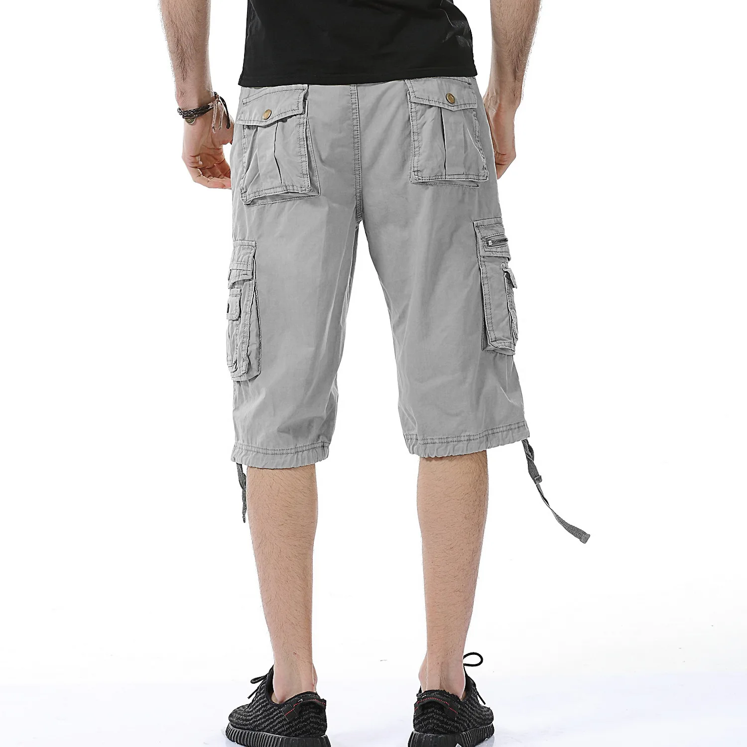 Men Clothes New Summer Dress Loose Casual Work Clothes Shorts Large Size Multi-pocket Knee Length Pantalones Cortos Hombre