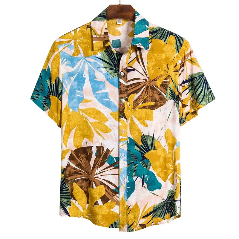 F2 Гавайская рубашка, Мужская одежда, лето, Camisa Havaiana, рубашки с принтом "кокосовое дерево", короткий рукав, Мужская пляжная одежда, Пальма - Цвет: F2