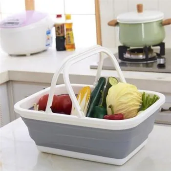

Plastic Shopping Basket Foldable Kitchen Fruit Storage Basket Bathroom Debris Clothes Storage Basket Shopping Basket