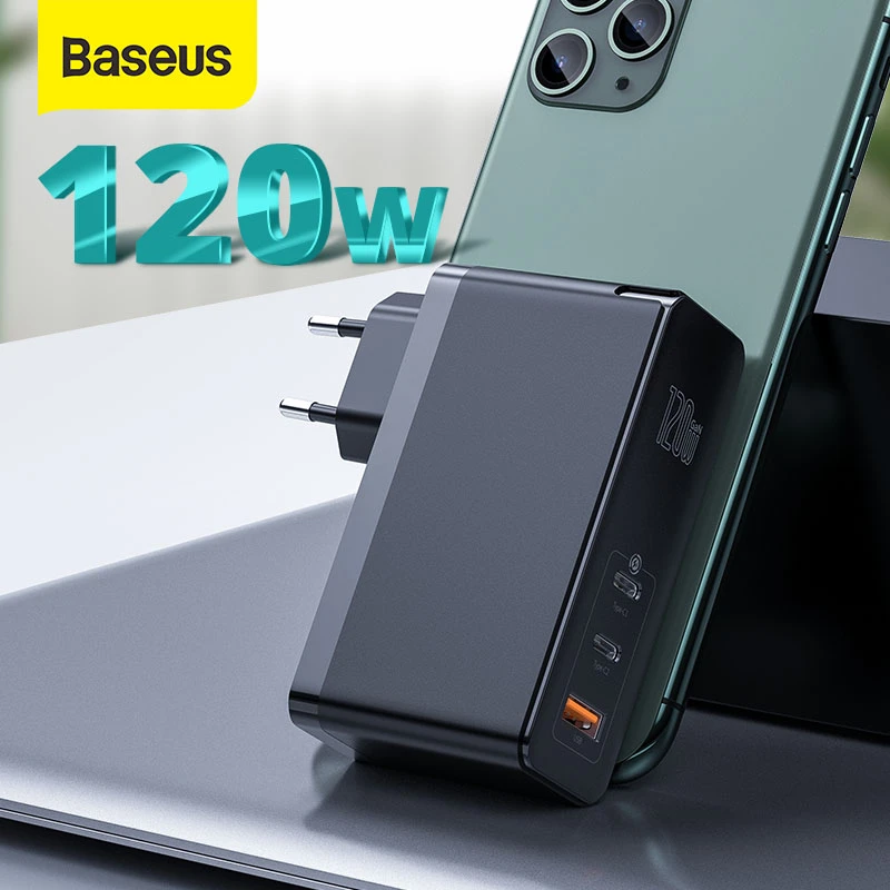Baseus GaN ładowarka 120W USB C PD szybka ładowarka QC4.0 QC3.0 szybkie ładowanie przenośna ładowarka do telefonu iPhone Macbook Laptop Tablet