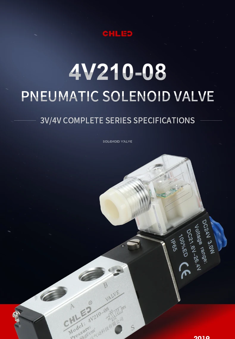 válvula de controle pneumático, dc 12v, 24v, 110v ac