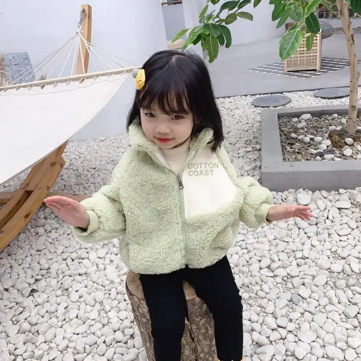 pic Новинка года,, плотное флисовое пальто для девочек зимняя куртка с длинными рукавами для девочек от 2 до 7 лет - Цвет: pic