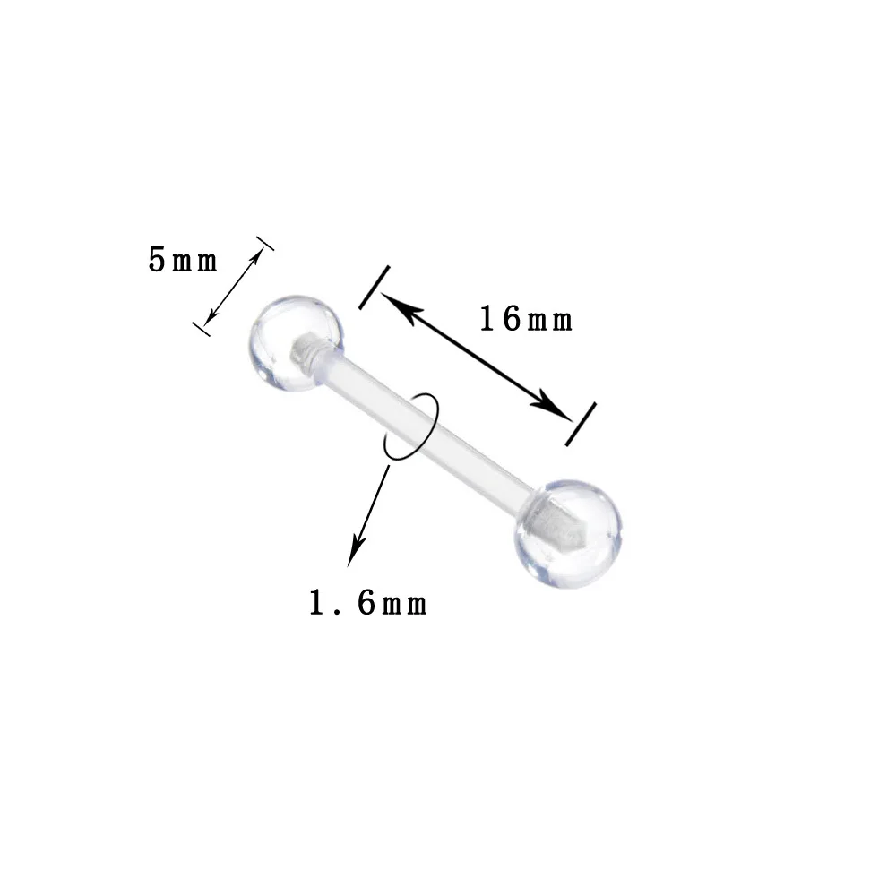 Orecchini In Acrilico Mayhoop Per Piercing | 16G Trasparenti Con Zirconi | 6/8/10 Mm Per Labbro, Elice, Trago - Foto 6