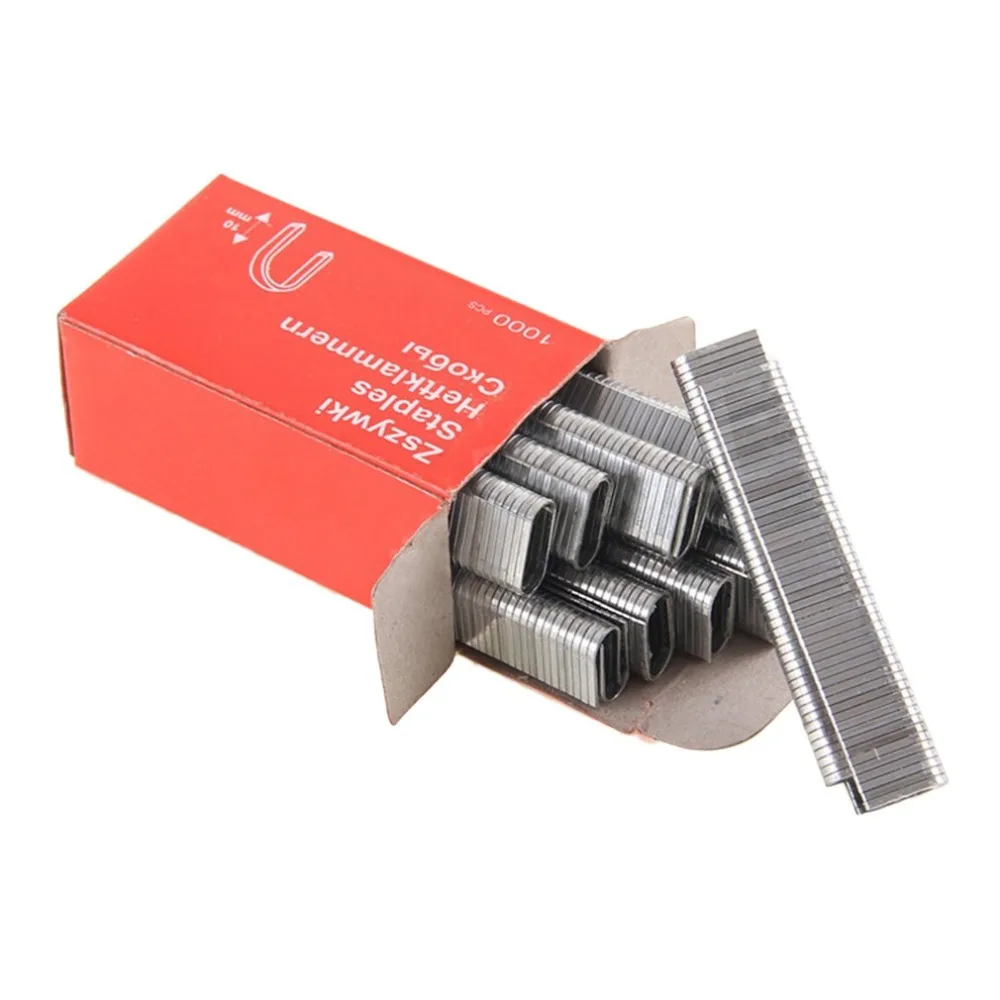 

1000Pcs/pack U-Shaped Staples 1.2MM Thick Rustproof Nails For Framing Tacker Hand Staple Gun Accessories Carpenter Tool