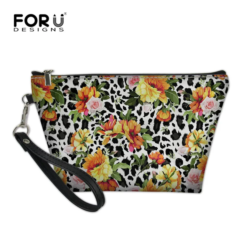 FORUDESIGNS/Сумка для макияжа из искусственной кожи с Тропическими Цветами, маленькая косметичка для путешествий, сумка для макияжа с ручкой - Цвет: L4292Z8