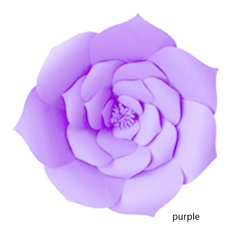 1Pc 40cm purple 2 1 шт. бумажные цветы ручной работы большие гигантские поддельные бумажные цветы Свадебные украшения розы искусственные поделки для детской цветочной бумаги цветок - Цвет: 1Pc 40cm purple 2