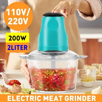 

2L Electric Kitchen Chopper Meat Grinder Shredder Food Chopper Stainless Steel Electric Household Processor Kitchen Tool Cocina