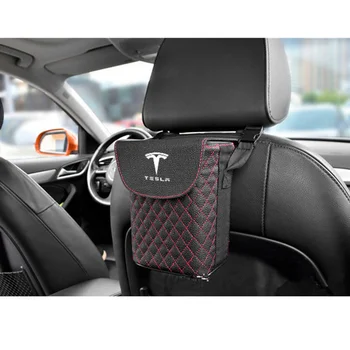 

Car Trash Can Hanging Car Storage Box Storage Box Multi-Function Car Garbage Bag Car Interior Supplies for tesla 3 s x