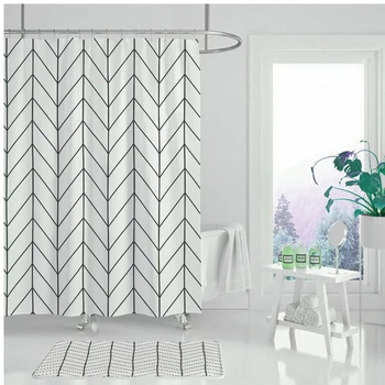

Modern shower curtain geometric flower cartoon shower curtain Cortina waterproof polyester bathroom