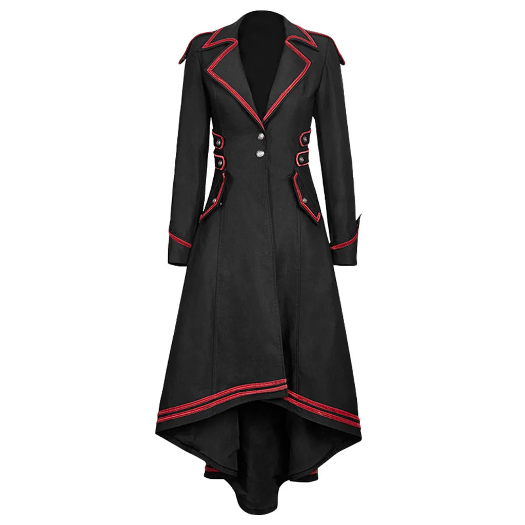 

Vintage Women Gothic Long Jacket Swallowtail Coat Long Sleeve Train Vintage Medieval Outfits Halloween Tracksuit Clothes #YL10