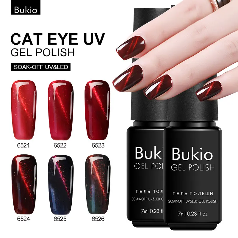 Гель-лак Bukio 3d кошачий глаз магнитный лак для ногтей Полупостоянный