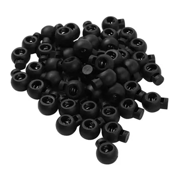 

50/100Pcs Cord Locks Round Ball Toggle Spring Loaded Elastic Rope Clip Ends Stopper Buttons For Garments Bags Backpack Stopper