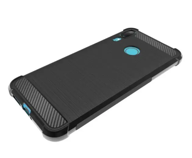 Для Motorola Moto E6 Plus чехол+ закаленное стекло из углеродного волокна Мягкий ТПУ гелевый силиконовый защитный чехол для телефона