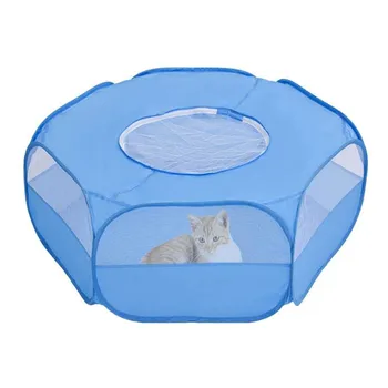 

Small Pet Cage Tent Pet Playpen with Top Cover Portable Outdoor Exercise Yard Fence Anti Escape Tent for Rabbits Cat TB