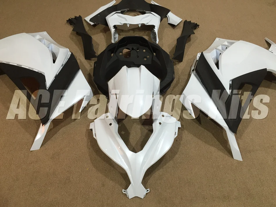 ABS обтекатель комплект для Kawasaki Ninja300 EX300 300R 2013 13 14 15 16 17 Обтекатели набор(литья под давлением) белый хороший