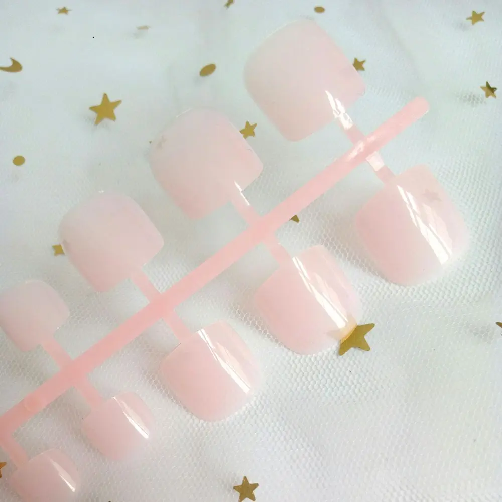 24 шт прозрачный акриловый поддельный светильник для ногтей розовые накладные