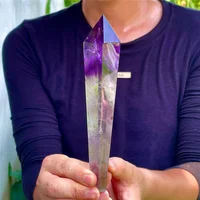 Natural Amethyst Point Stone Crystal Wand Quartz Crystal Reiki Healing Energy Stone 2