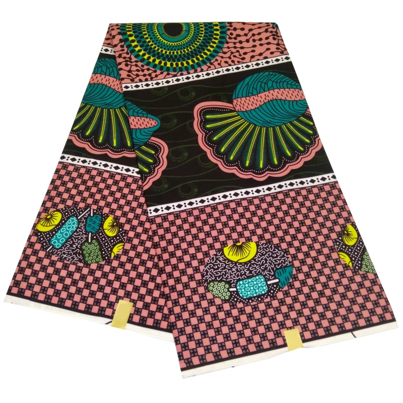 

6Yard Polyester Real Wax Print Fabric Ankara African Sewing Fabric For Women Party Dress Making Materials