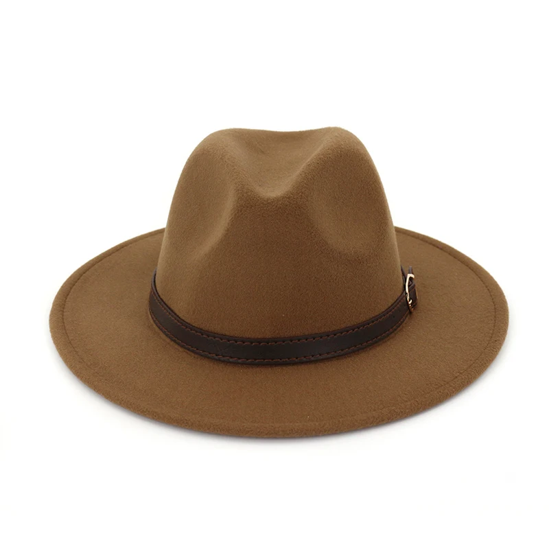 FS Women Wool Winter Felt Jazz Hats Men Fashion Black Pink Army Green Top Jazz Hat Fedoras Chapeau Sombrero Mujer