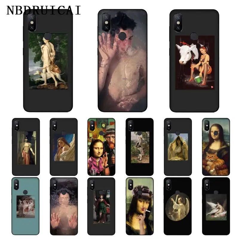 

NBDRUICAI Art Fashion Oil Painting Underwater Boy and Girl Phone Case for Xiaomi 8 9 se 5X Redmi 6pro 6A 4X 7 5plus note5 7 6pro