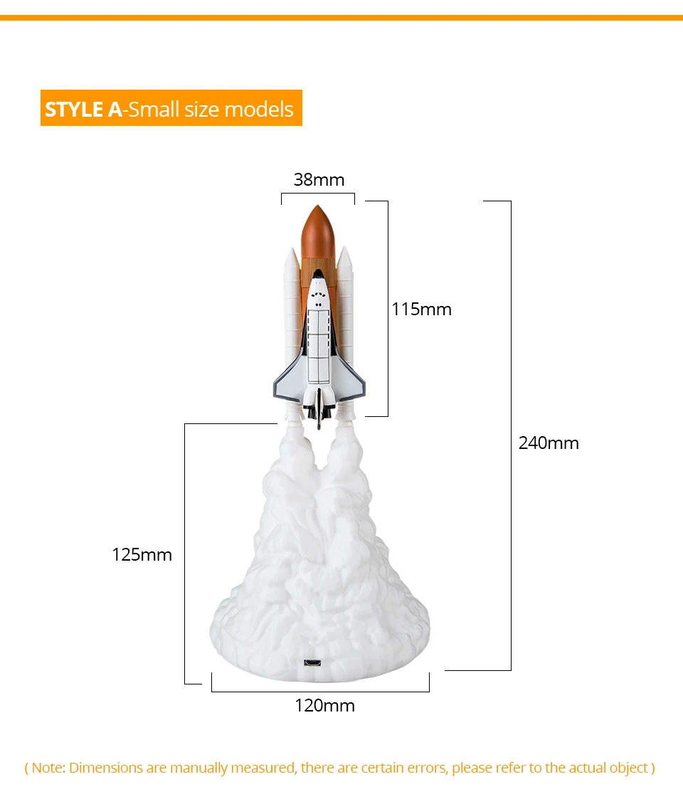 Новинка, Прямая поставка, космический челнок, лампа и лампы в виде Луны, Ночной светильник, 3D принт для любителей космоса, ракетная лампа