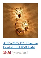 AC85-265V E27 светодиодный современная настенная лампа Стекло декоративное освещение Бра зажимное приспособление лампы