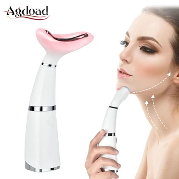

3 Color LED Photon Heat Therapy Neck Face Lifting Massager Sonic Vibration Neck Wrinkle Remover Device Chin Slim Beauty Machine