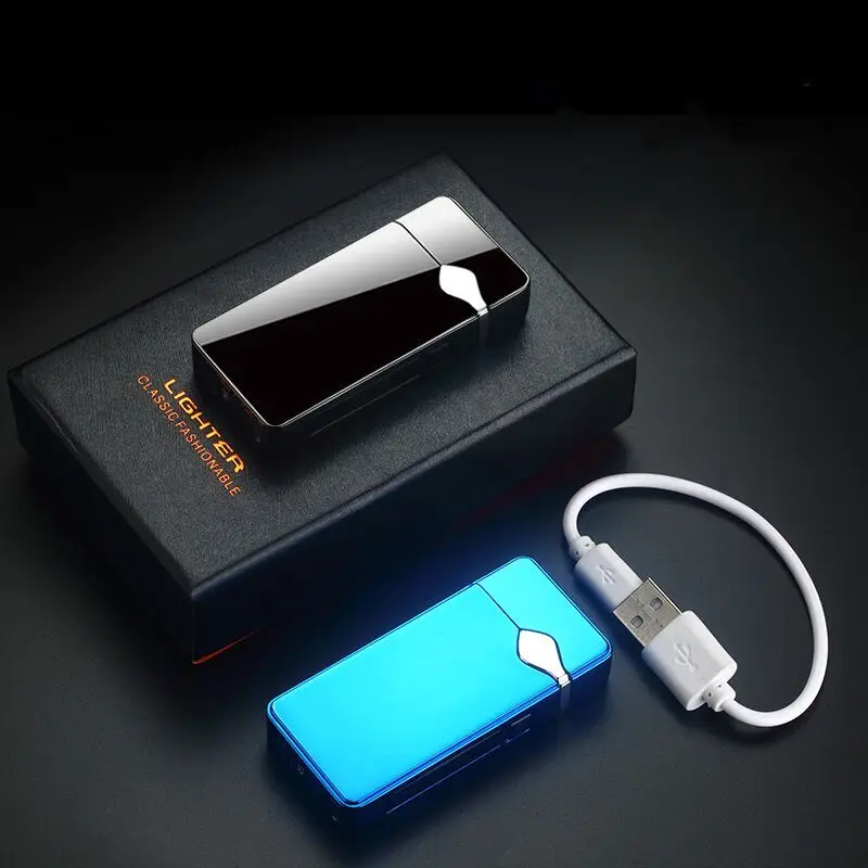 Металлический Usb зарядка дуговой плазмы Электрический Импульсный Зажигалка электронные гаджеты для мужчин Рождественский подарок