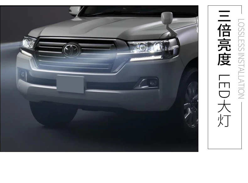 Автомобильный Стайлинг для- Land Cruiser, все светодиодный фары, СВЕТОДИОДНЫЙ DRL Land Cruiser, фара, светодиодный луч, фары