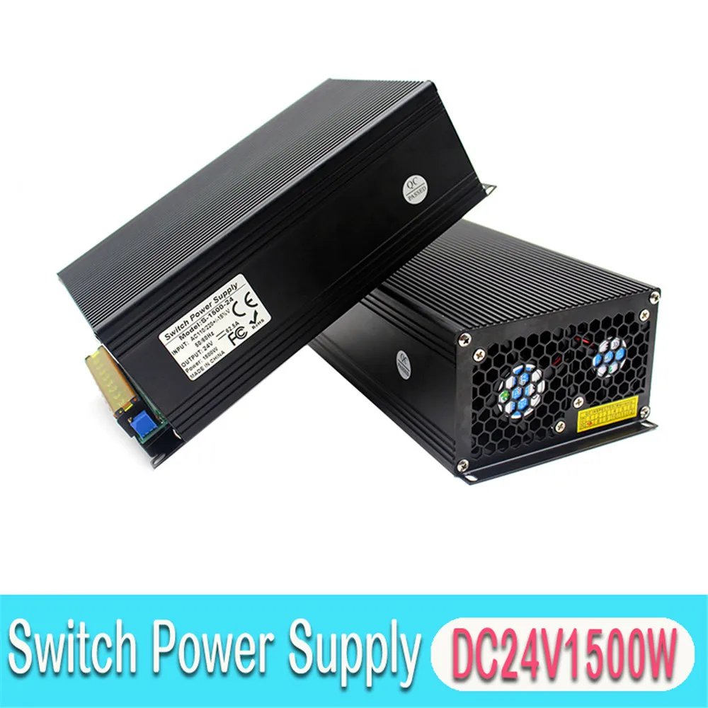 

Variable Power Supply DC 24V 62.5A 1500W Transformer 110V 220V AC DC24V SMPS for CCTV Stepper Motor Machinery LED Lighting