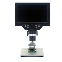 G1200 цифровой микроскоп 7 дюймов Большой lcd-экран дисплей 12MP 1-1200X непрерывное усиление Лупа с подставкой большое основание