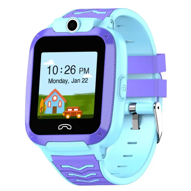 Blue 4G сеть S51 Wifi gps SOS Смарт часы дети видео вызов IP67 Водонепроницаемый Будильник камера детские часы VS A36E - Цвет: Blue