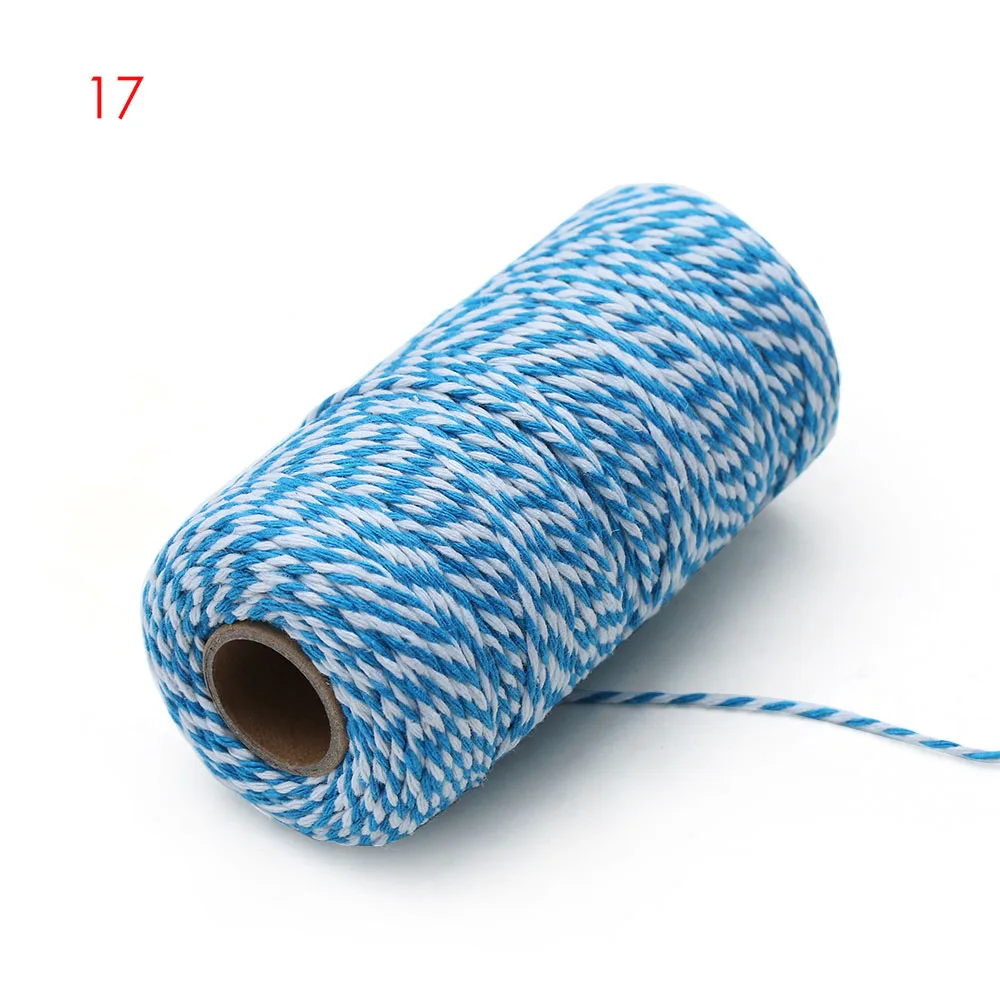 1Roll 100m 25Colors Cotton Twine String Cords Packing Craft Projects Handmade Christmas Home Decor Gift Sewing DIY Rope Crafts - Color: 17