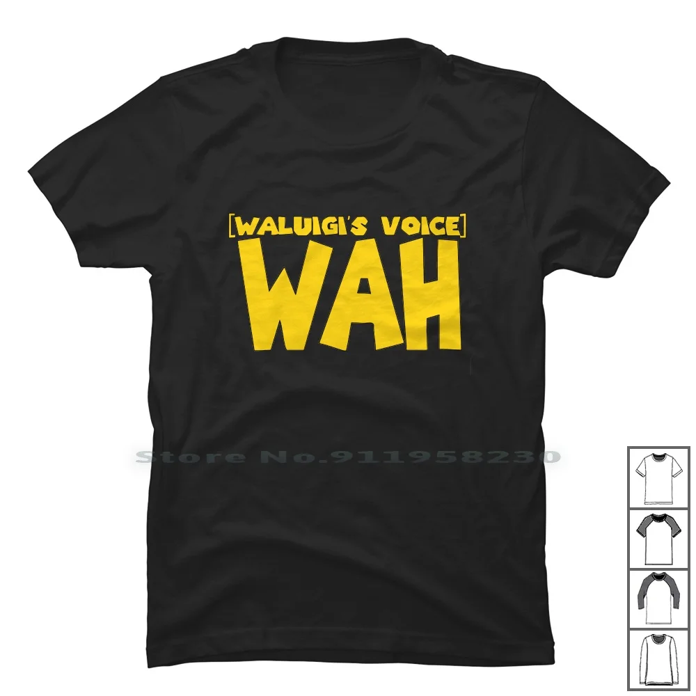 Waluigi Voice T Shirt 100% Cotone Voice Luigi Bros Ice