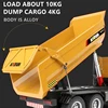 1:14 10CH Remote Control Dump Truck 10KG Heavy Load 120M Control 45Mins Endurance Simulation Light Alloy Material Children's Toy 2