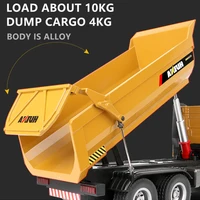 1:14 10CH Remote Control Dump Truck 10KG Heavy Load 120M Control 45Mins Endurance Simulation Light Alloy Material Children's Toy 2