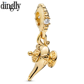 

2Pcs/Lot Fashion Golden Fairytale Aladdin Rhinestone Magic Light Charms Beads Fit Original Charm Bracelet & Bangle Necklace Gift