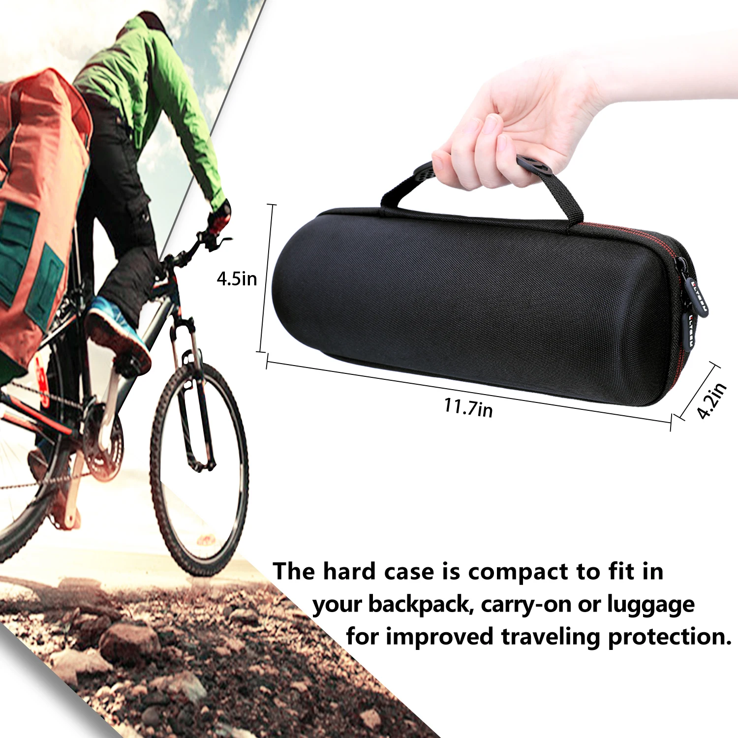 Black EVA Hard Case for JBL Pulse 4 Waterproof Portable Bluetooth Speaker with Light Show