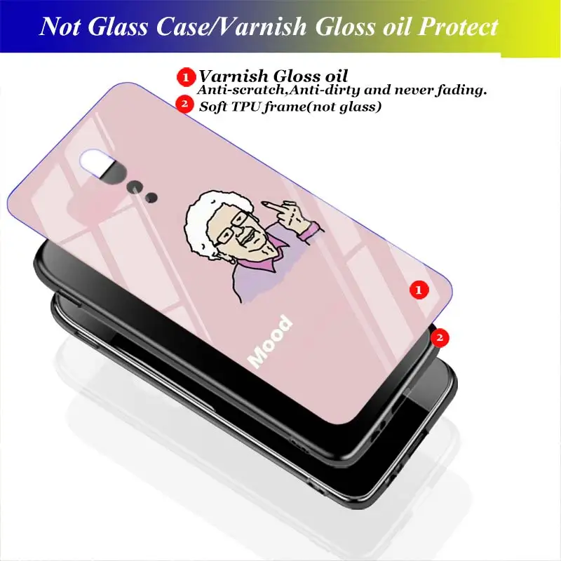 No Bad Vibes for OPPO Reno Z 10X Zoom F11 F9 F7 F5 A7 R9S R17 Realme 2 C2 K3 Pro Super Bright Glossy Phone Case Cover