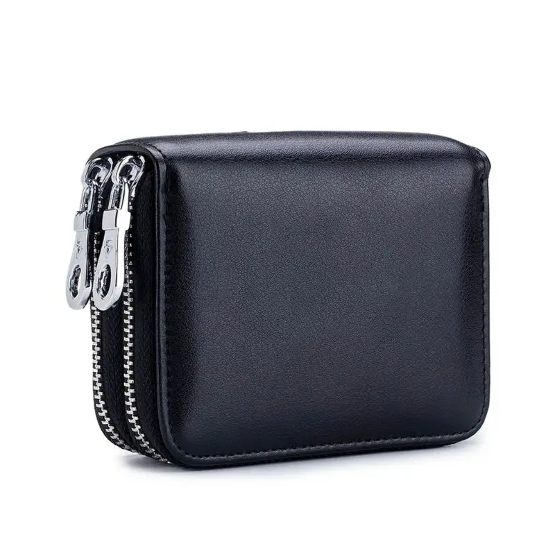 Women Rose Flower PU RFID Blocking Wallet Credit Card Holder Case Zipper Purse