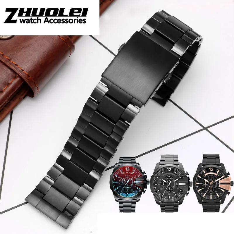 Высококачественный ремешок для DZ4318 4323 4283 4309 стиль из нержавеющей стали ремешок для часов мужской большой корпус часов браслет 26 мм черный