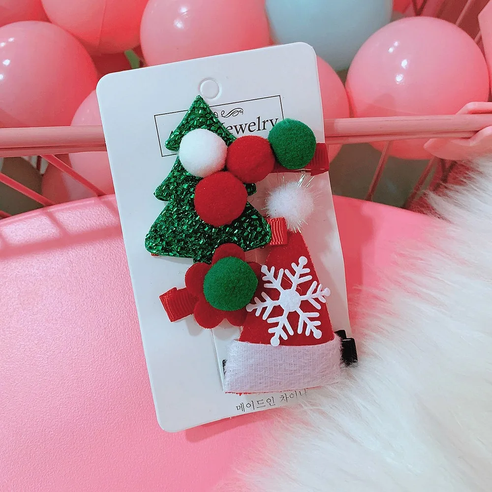 Новинка, хит, заколка для волос, Рождественский набор, заколка для волос, заколка для волос с Санта Клаусом, заколка для волос, инструмент для укладки волос - Цвет: 9