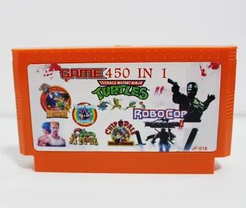 

Top quality 8 bit Game Cartridge 450 in 1 with Robocop NINJA TURTLES Tiny Toon, Double Dragon,etc. 10Pcs/Lot!