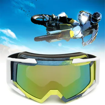 

Hot New Dustproof Eye Protect Helmet Goggle Motocross Motorcycle Off-Road ATV Quad SUV Blue + Yellow