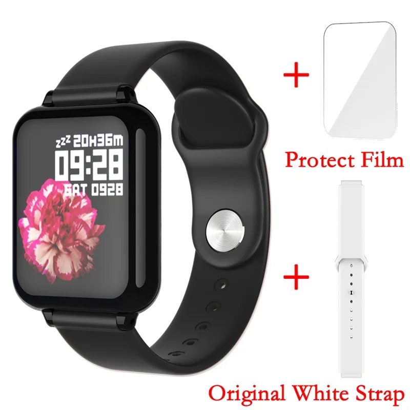 Black White Strap B57 Смарт-часы для мужчин и женщин для Apple Watch Android Phone монитор сердечного ритма умный Браслет кровяное давление B57 умные часы - Цвет: Black White Strap