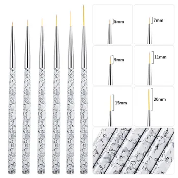 

3Pcs/Set New Nail Art Brush Drawing Painting Flower Liner Pen 3D Tips Marble Pattern Handle Brushes UV Gel Polish Manicure Tools