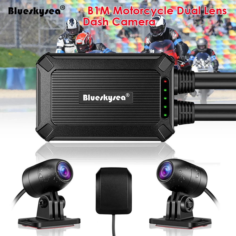 Видеорегистратор для мотоцикла Blueskysea B1M 2 канала Wi Fi 1080P IP67| |